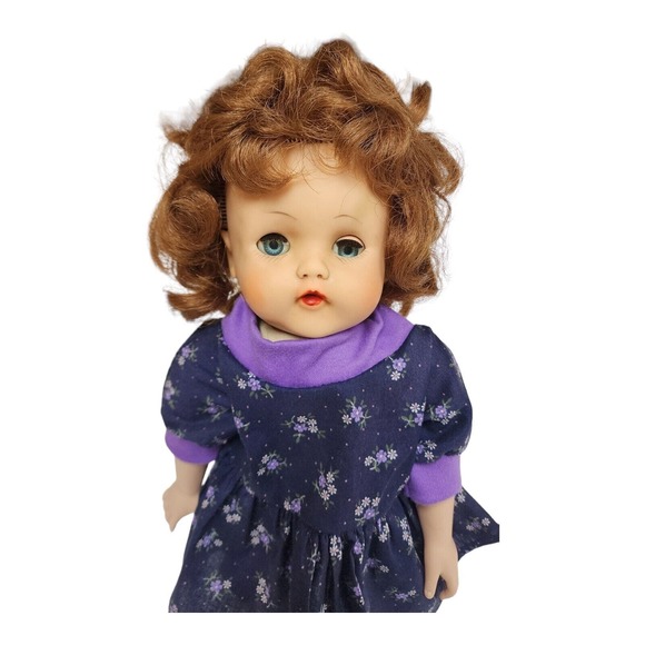 Fibre-Craft Vinyl Doll 18" Brunette Sleepy Eyes Vintage 90s Collectible - Picture 5 of 16